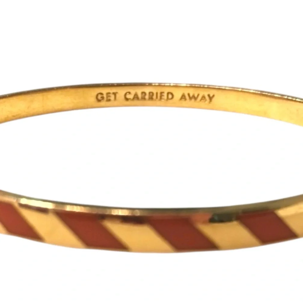 Kate Spade “Get Carried Away” Gold and Orange Bangle Bracelet 2359